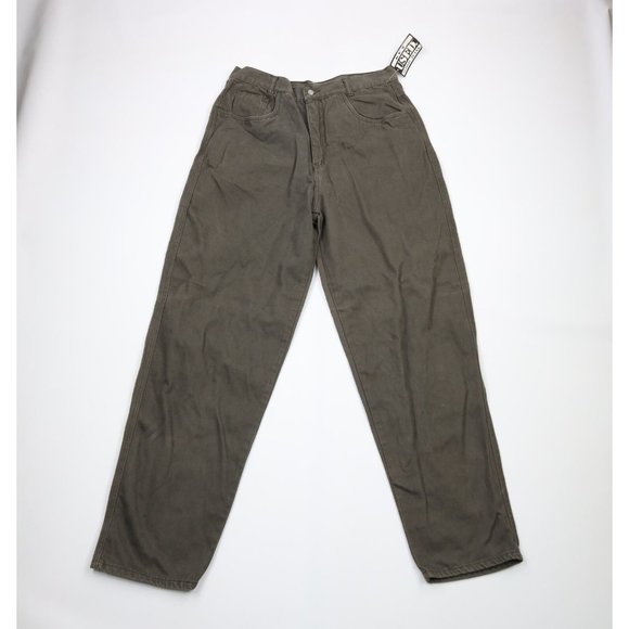 NOS Vintage 90s Streetwear Mens 36x34 Baggy Fit Tapered Leg Denim Jeans Green